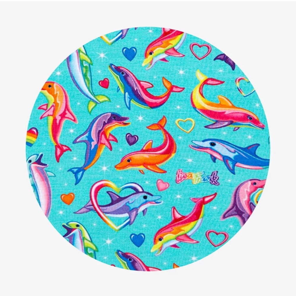 Posh Peanut x Lisa Frank Dancing Dolphins Short Sleeve Scoop Loungewear M NWT - Picture 6 of 11